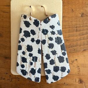 Nickel & Suede Gem Earrings